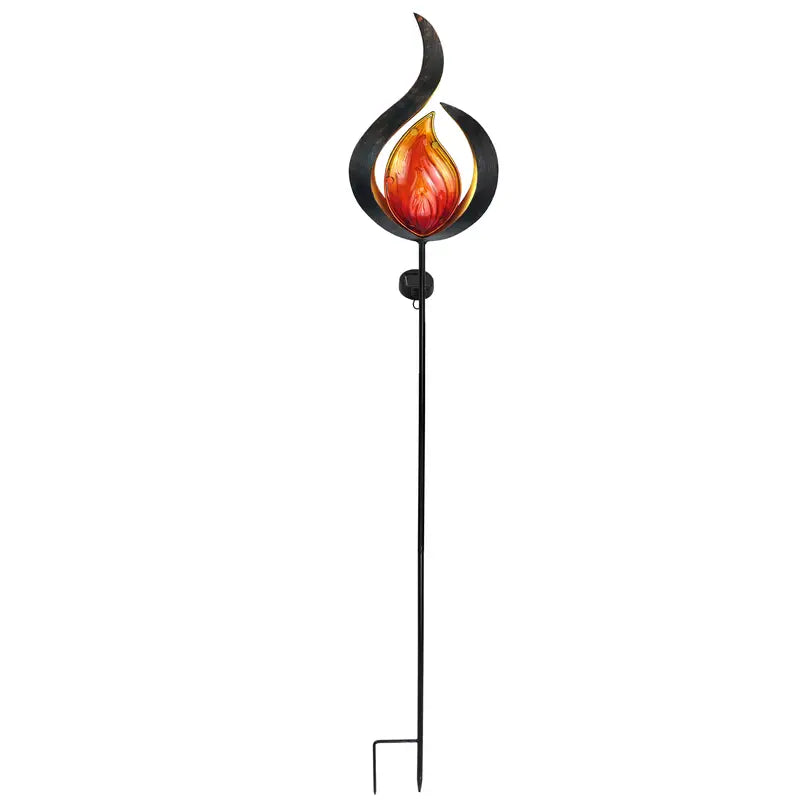 1pc, Flame Solar Garden Stake, Flame Solar Outdoor Light Garden Light, Outdoor Decoration, Yard Decoration, Suitable For Courtyards, Terraces, Gardens, Farms, Nurseries, Paths, Flame Shaped LED Outdoor Lighting
