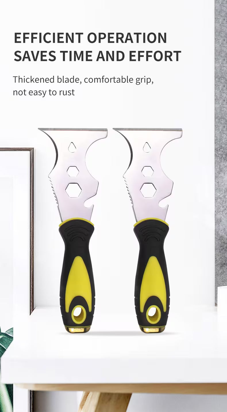 15-in-1 Paint Scraper Set with Hammer Head Soft Grip Handle - The Ultimate Multi-Tool for Wood, Wallpaper, Grout, and More
