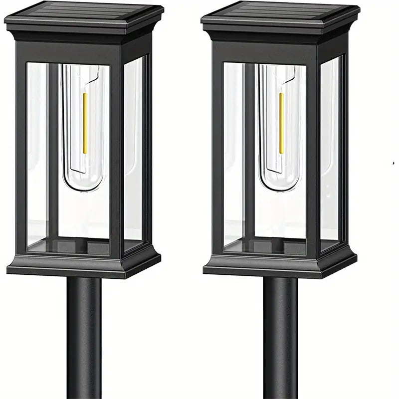 2pcs  Solar Pathway Lights Outdoor, Upgraded Solar Outdoor Lights, Bright Solar Garden Lights Outdoor Waterproof, Auto On/Off Outdoor Solar Lights For Yard Landscape Path Lawn Patio Walkway