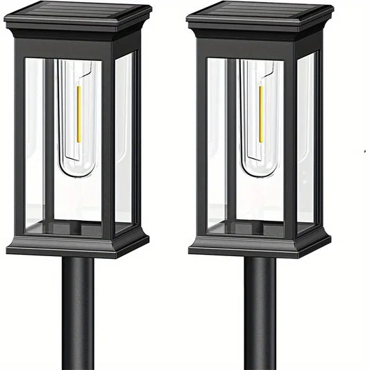 2pcs  Solar Pathway Lights Outdoor, Upgraded Solar Outdoor Lights, Bright Solar Garden Lights Outdoor Waterproof, Auto On/Off Outdoor Solar Lights For Yard Landscape Path Lawn Patio Walkway