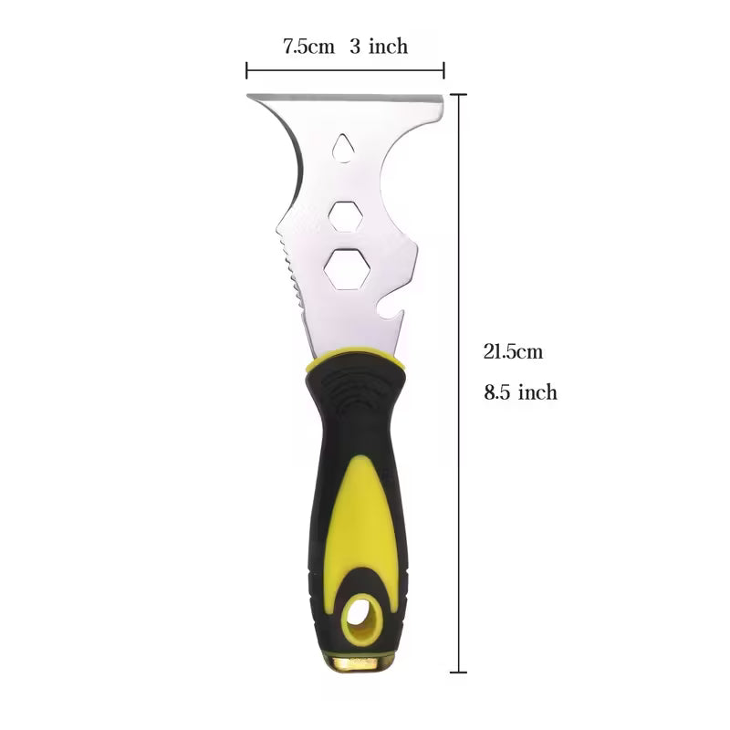 15-in-1 Paint Scraper Set with Hammer Head Soft Grip Handle - The Ultimate Multi-Tool for Wood, Wallpaper, Grout, and More