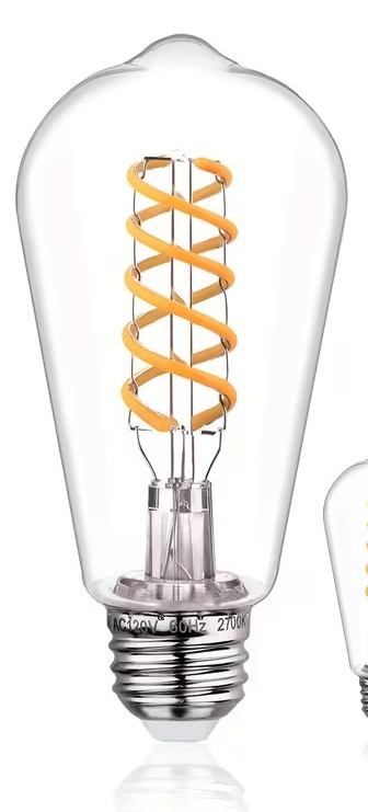 ST58 Vintage LED Edison Light Bulb, 6W Equivalent 60W LED Filament