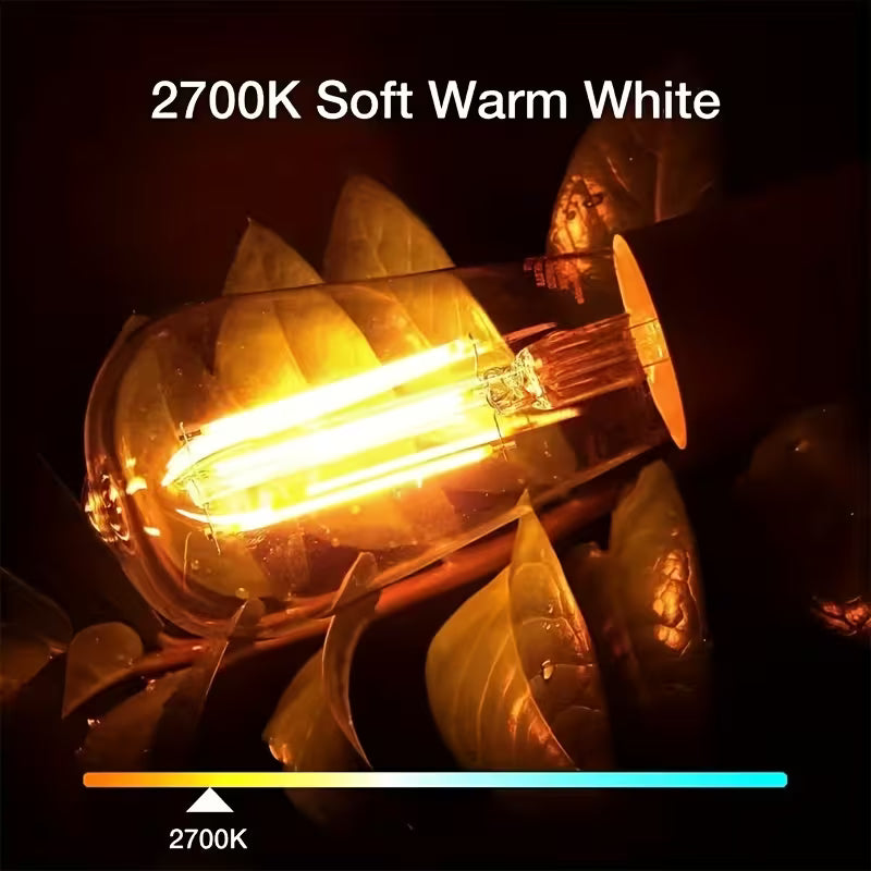 ST58 Vintage LED Edison Light Bulb, 6W Equivalent 60W LED Filament Bulb 700 Lumens, 2700K Warm White, Dimmable