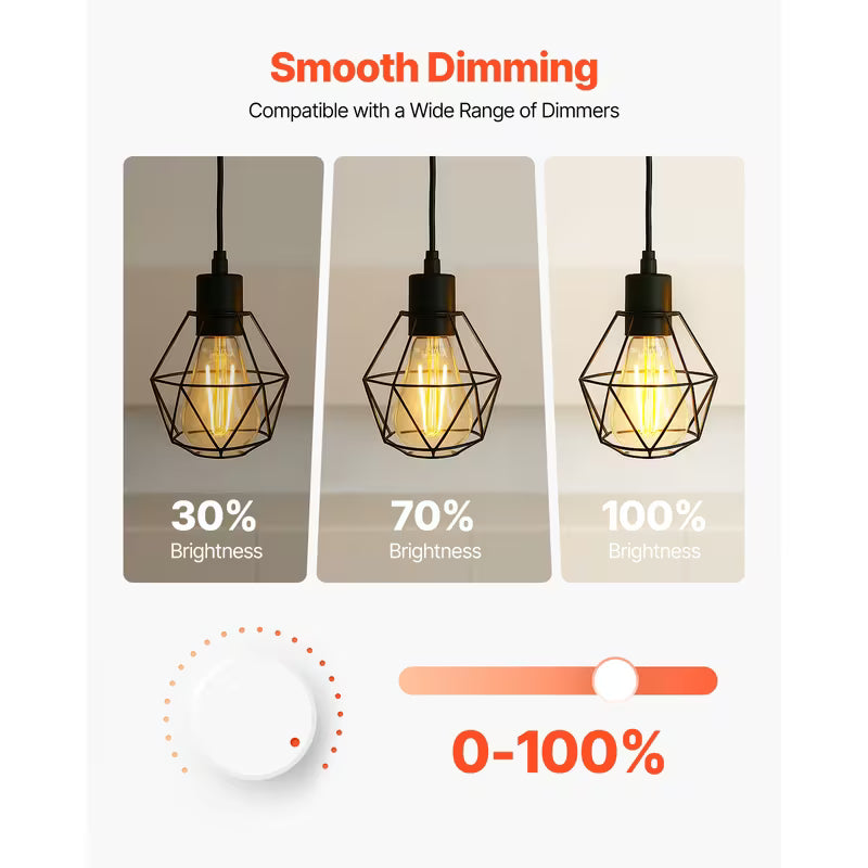 Edison Bulbs LED ST19 7W Dimmable 800 Lumens 2700K E26 Dimmable LED Bulbs