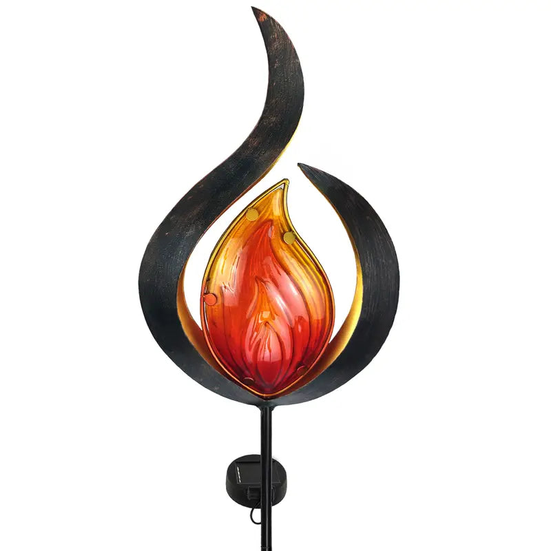 1pc, Flame Solar Garden Stake, Flame Solar Outdoor Light Garden Light, Outdoor Decoration, Yard Decoration, Suitable For Courtyards, Terraces, Gardens, Farms, Nurseries, Paths, Flame Shaped LED Outdoor Lighting