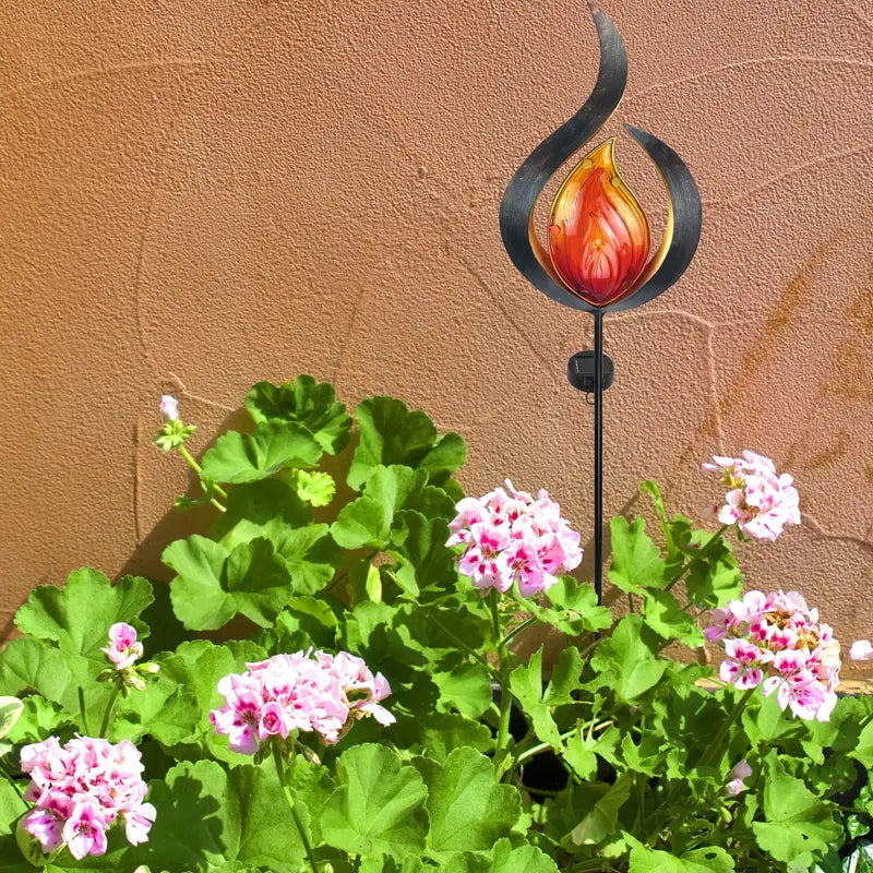 1pc, Flame Solar Garden Stake, Flame Solar Outdoor Light Garden Light, Outdoor Decoration, Yard Decoration, Suitable For Courtyards, Terraces, Gardens, Farms, Nurseries, Paths, Flame Shaped LED Outdoor Lighting