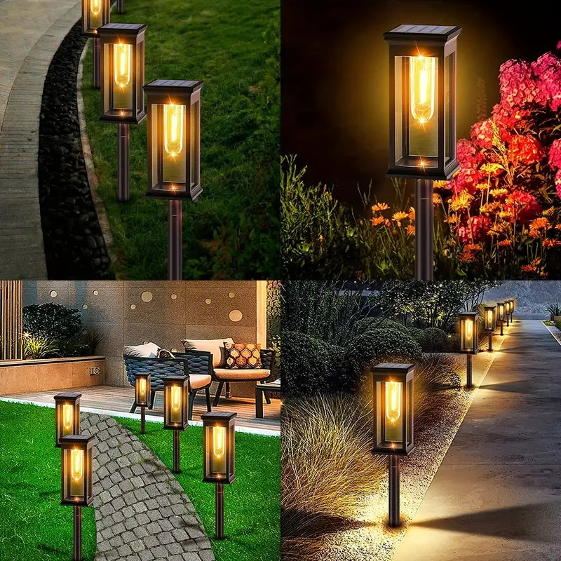 2pcs  Solar Pathway Lights Outdoor, Upgraded Solar Outdoor Lights, Bright Solar Garden Lights Outdoor Waterproof, Auto On/Off Outdoor Solar Lights For Yard Landscape Path Lawn Patio Walkway