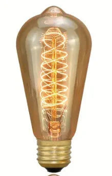 ST58 Retro Bulbs, Incandescent Light Bulb 60W, Dimmable Decorative Light Bulbs E26 E27 Bulb, Warm Light Vintage Edison look Spiral filament
