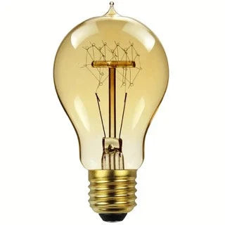 Vintage Edison Light Bulb, A19(A60) 110V 40W E26 Medium Base Amber Glass Warm Yellow Dimmable Retro Light Bulb Home Decor spiral filament
